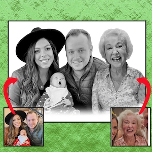 add deceased love one to photo , add love one persone, Halloween gift portrait , chiristmas gift portrait, add a dead , family portrait,gift