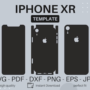 Apple iPhone XR - Template - SVG PDF Dxf Png Eps Jpg - Skin - Template - Wrap Template - Cricut Vector File Front Back Side Cut File