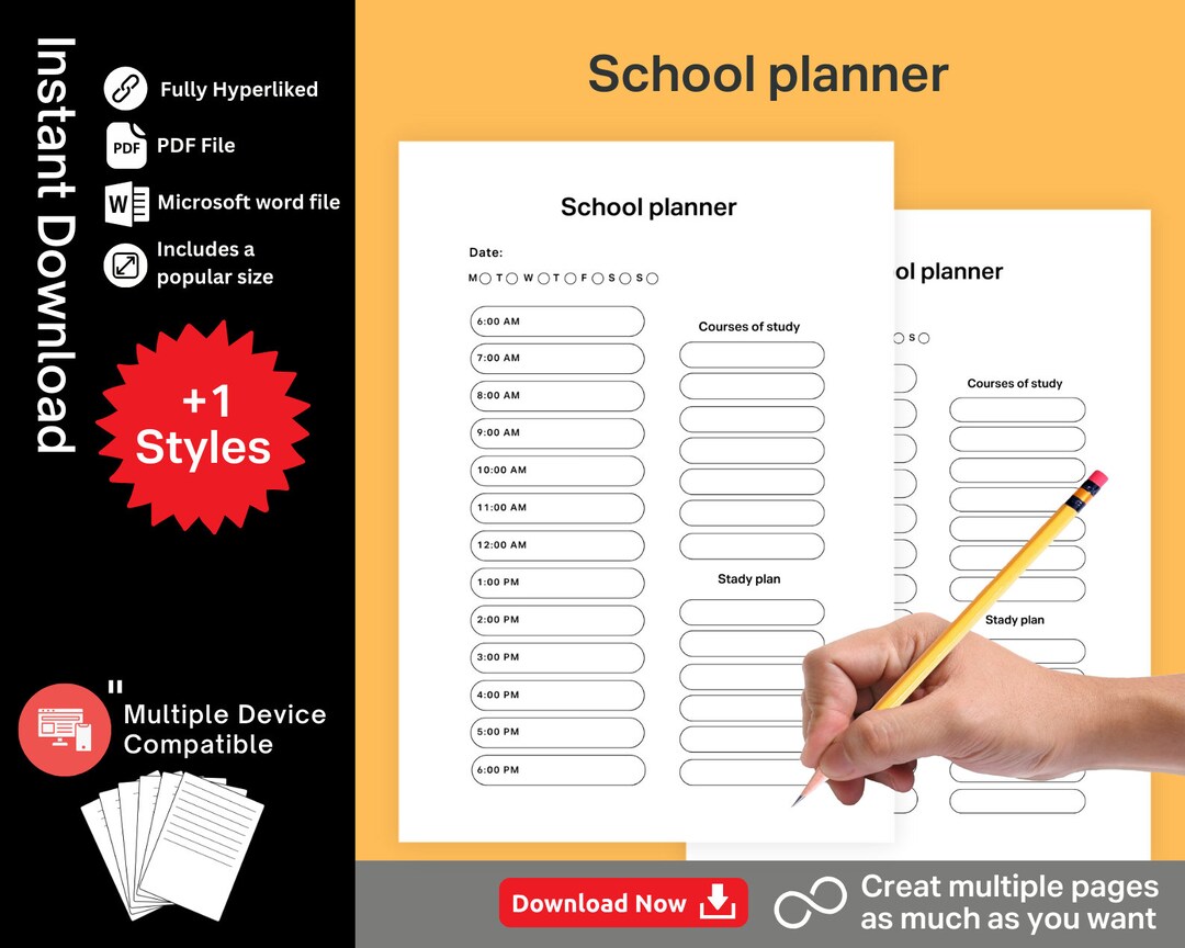 School Planner/course Organizer Map Your Academic Success With Weekly ...