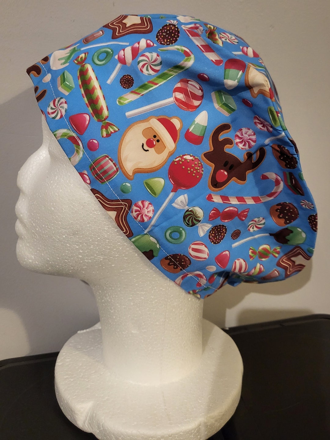 CHRISTMAS Scrub Hats Theatre Hats Scrub Caps With Elastic Etsy