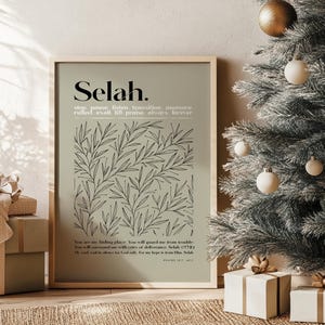 SELAH Wall Art, Selah HEBREW BIBLE Verse Wall Decor, Sage Green ...