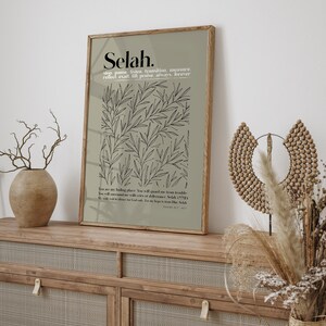 SELAH Wall Art, Selah HEBREW BIBLE Verse Wall Decor, Sage Green ...