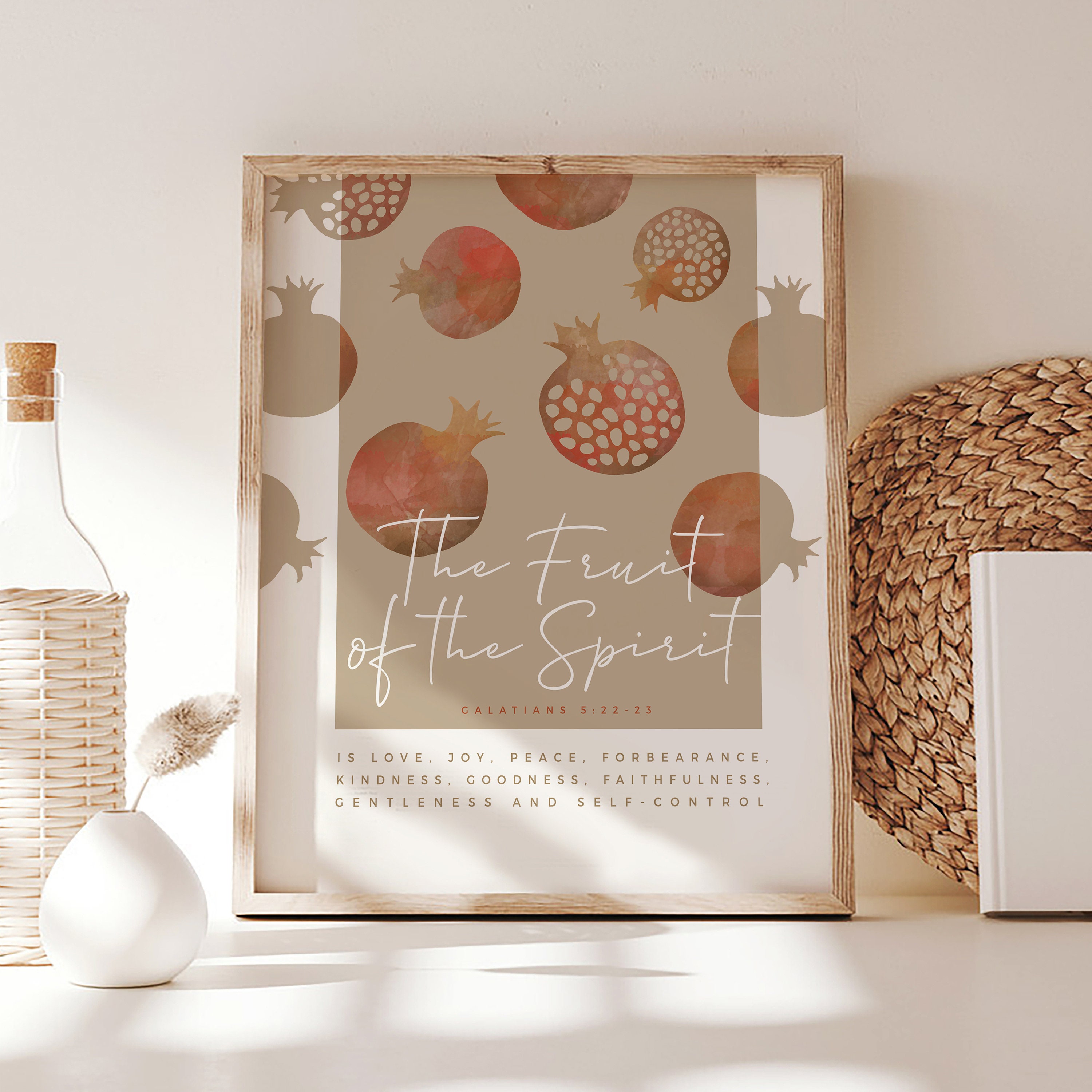 FRUIT of THE SPIRIT Wall Art, Galatians 5:22-23 Bible Verse Printable ...