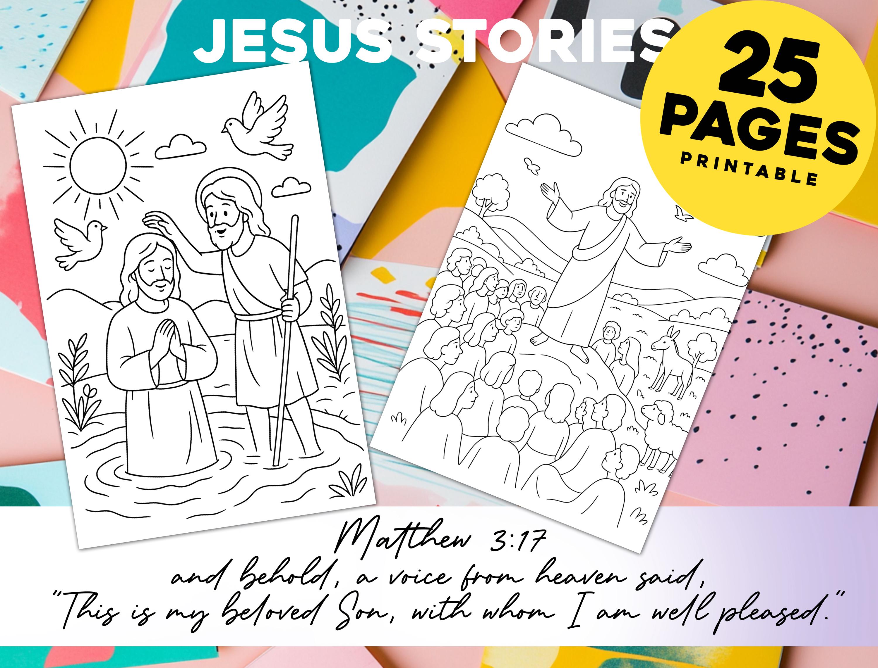 Jesus Coloring Pages for Kids: 25 Printable Coloring Pages With Jesus ...