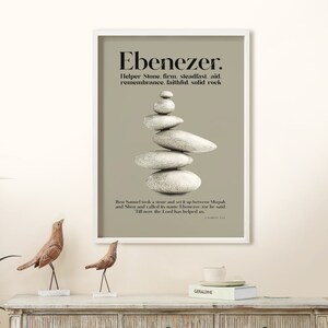 Ebenezer Stack Ebenezer Stone Print: Sage Green Biblical Art (digital Download) - Etsy