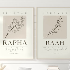 Hebrew Names of God Printable Wall Art Set of 15 prints,YAHWEH Selah Chesed Jireh Rapha El Elyon Shalom Nissi Raah Shammah El Roi El Shaddai zdjęcie 5