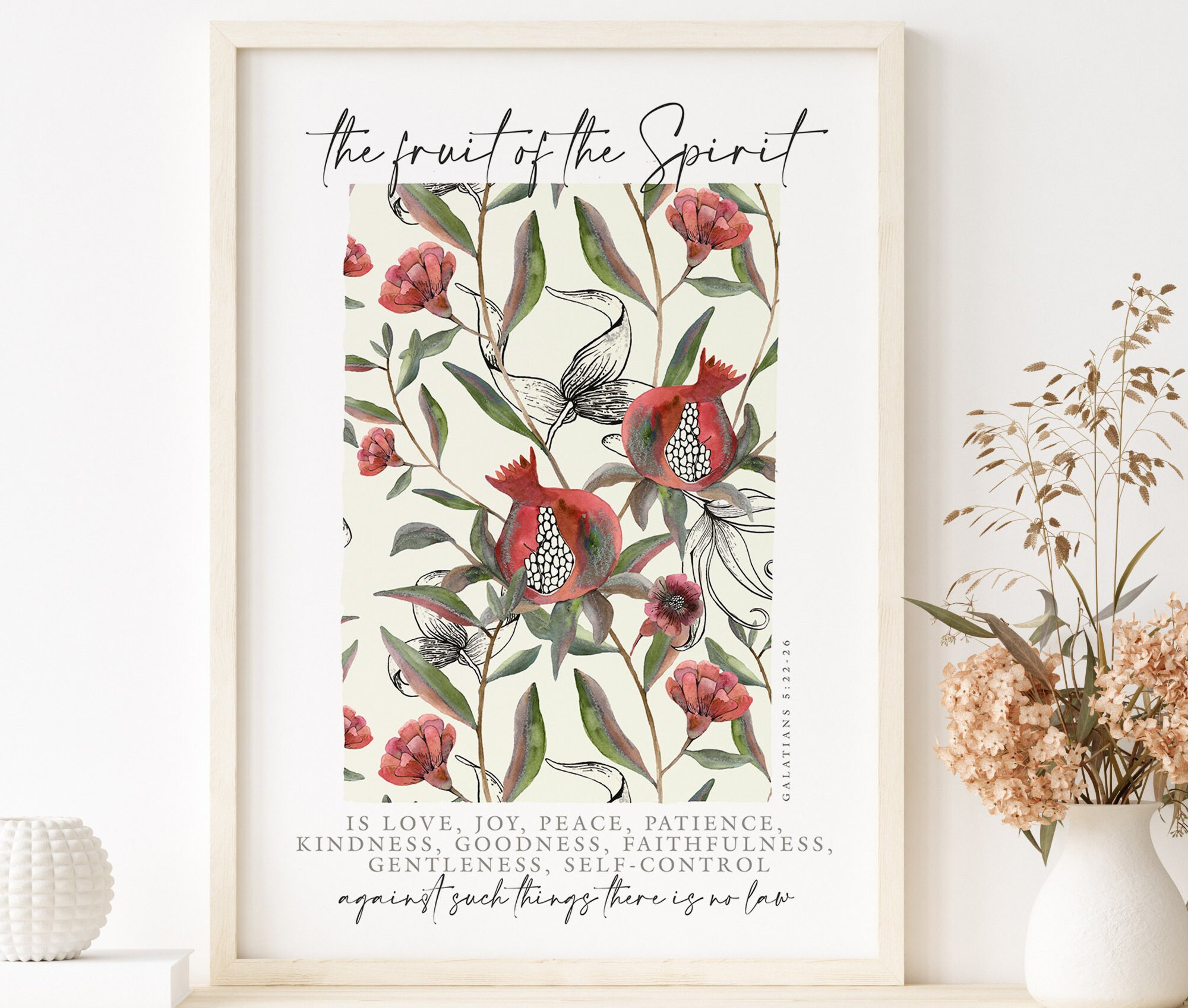 FRUIT of THE SPIRIT Wall Art,galatians 5 Bible Verse Wall Art Printable