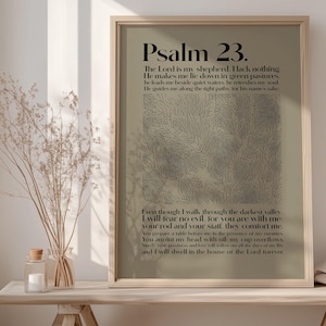 Psalm 23 Print: Sage Green Christian Bible Verse (Digital Download)