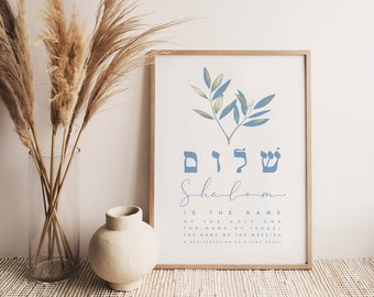 Christian Gift with Hebrew word Shalom and its meanings Poster for Sale by  simplydesignart