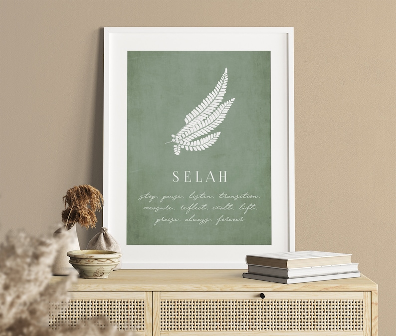 SELAH Poster Selah Hebrew Definition Printable Selah Etsy