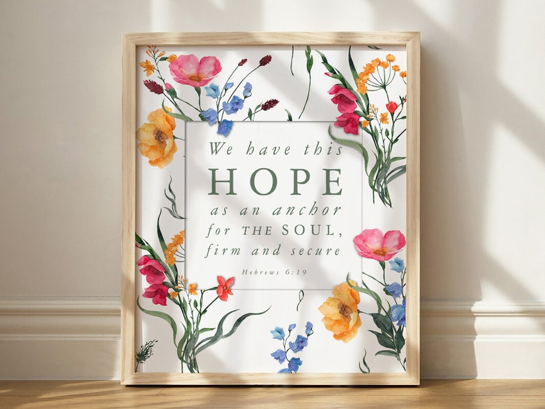 Hebrews 6:19 Bible Verse Wall Art | We Have This Hope as an Anchor for ...