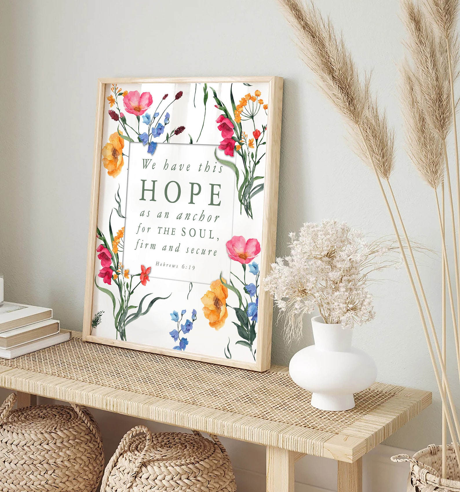 Hebrews 6:19 Bible Verse Wall Art | We Have This Hope as an Anchor for ...