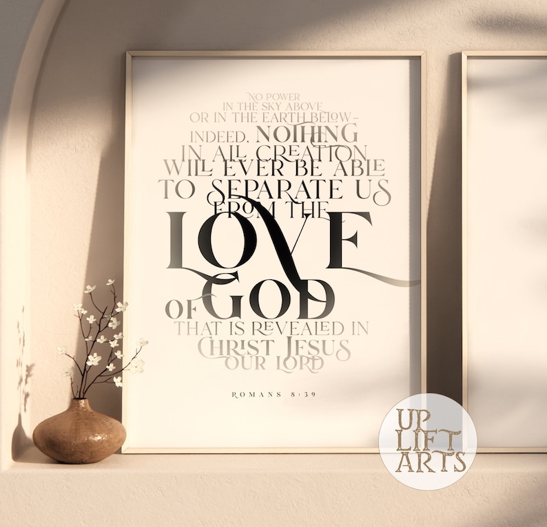 Nothing Can Separate Us From the Love of God Bible Verse Wall Art ...