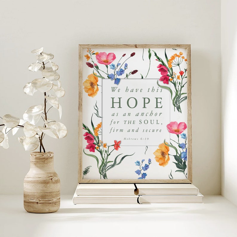Hebrews 6:19 Bible Verse Wall Art | We Have This Hope as an Anchor for ...