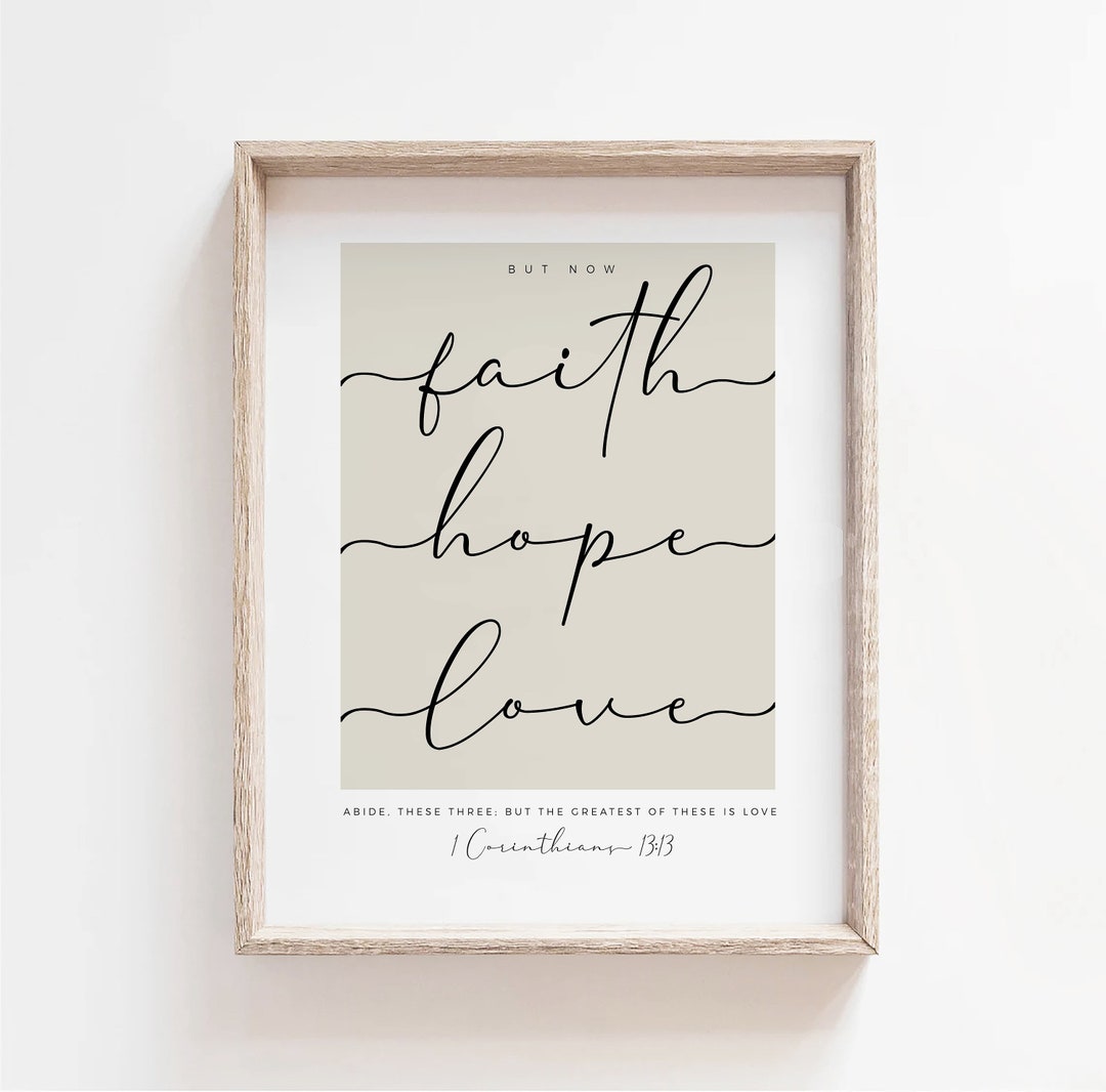 Faith Hope Love Printable: 1 Corinthians 13 Scripture (digital Download ...