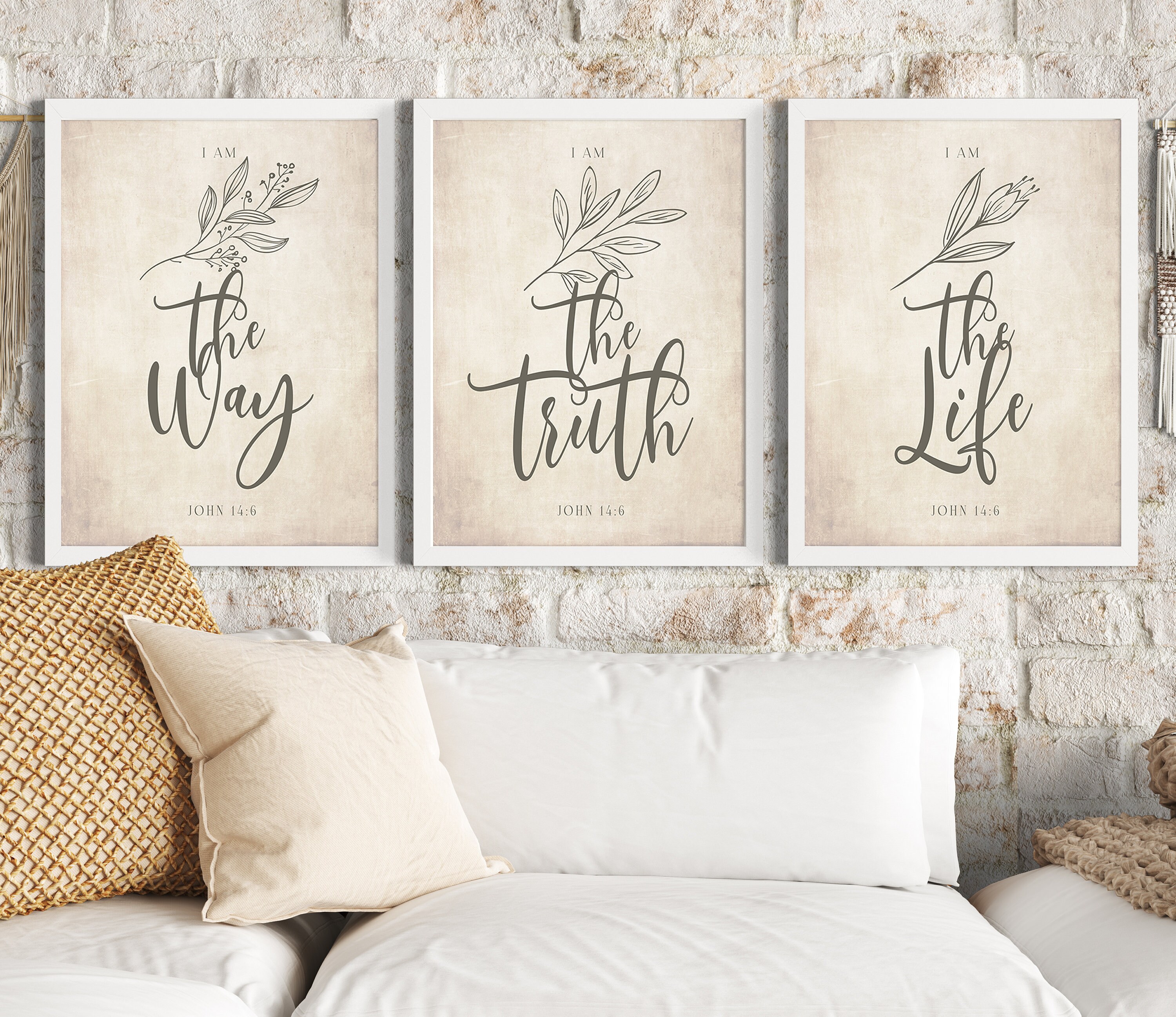 I Am the Way the Truth the Life Bible Verse Wall Art, John 14:6 ...