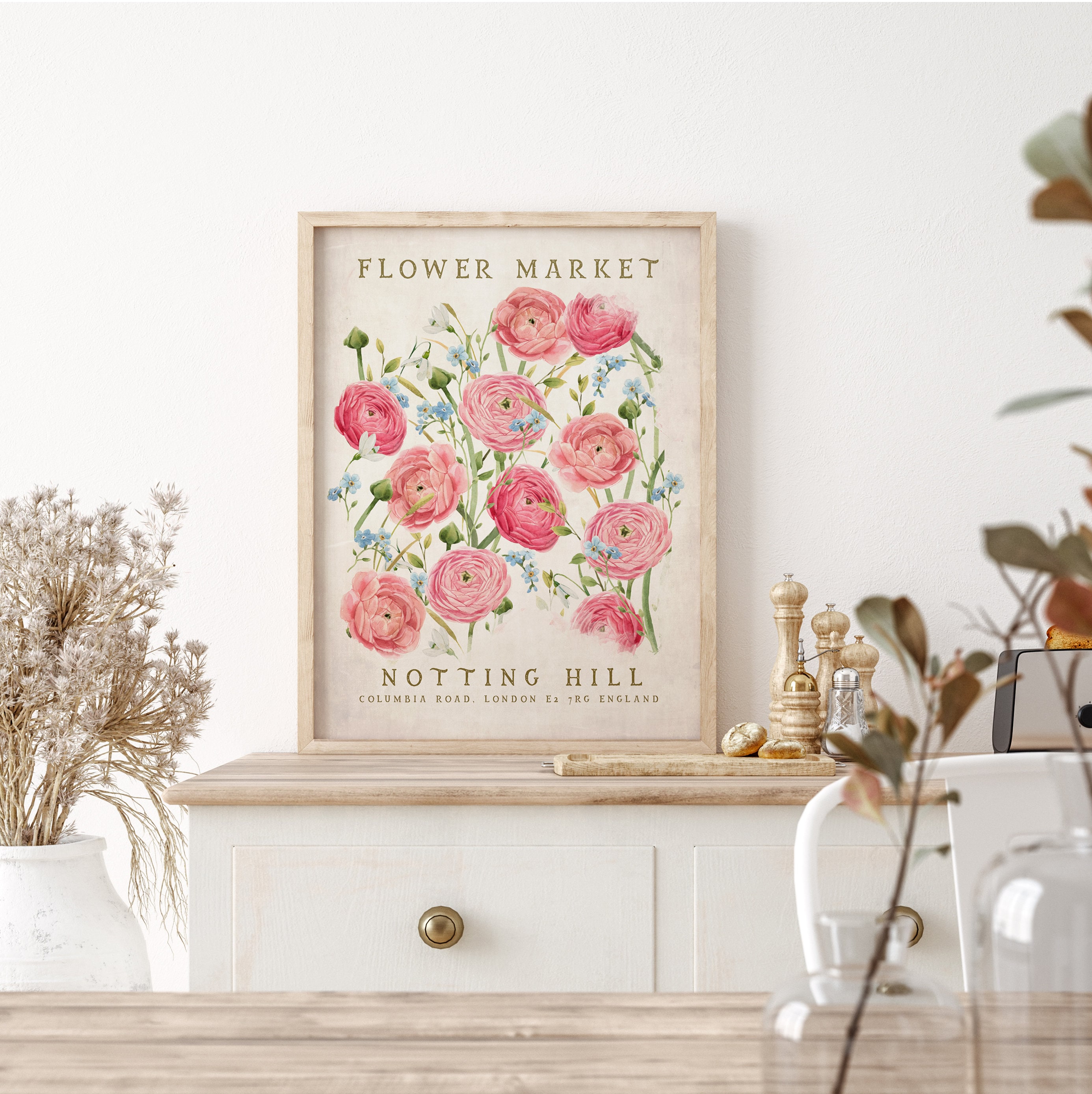 Notting Hill Flower Market Poster Buttercup Me Not Etsy