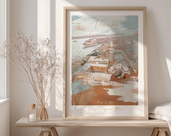 Venice Skyline Travel Poster: Venezia Wall Art (Digital Download)