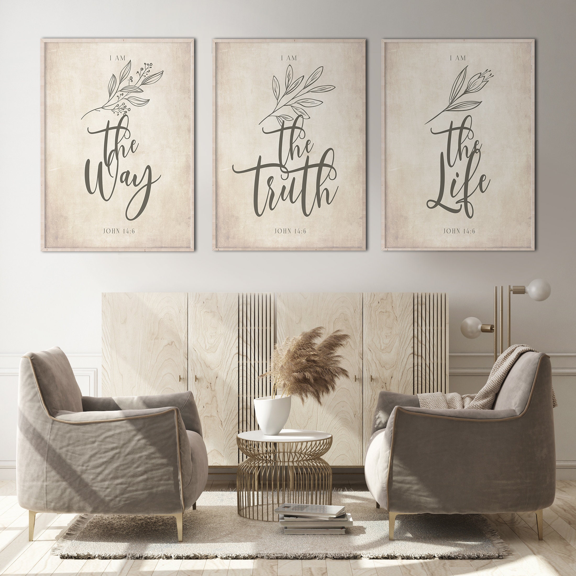 I Am the Way the Truth the Life Bible Verse Wall Art, John 14:6 ...
