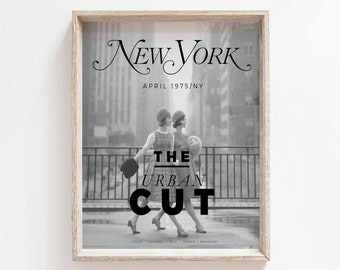 New York Vintage Black&White Photography Printable, New York 60s Fashion Style Wall Art | New York MAGAZINE COVER Vintage Poster |NY Gallery