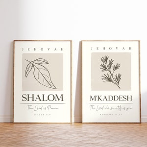 Hebrew Names of God Printable Wall Art Set of 15 prints,YAHWEH Selah Chesed Jireh Rapha El Elyon Shalom Nissi Raah Shammah El Roi El Shaddai zdjęcie 6