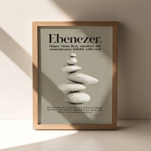 Ebenezer Stack Ebenezer Stone Print: Sage Green Biblical Art (digital Download) - Etsy
