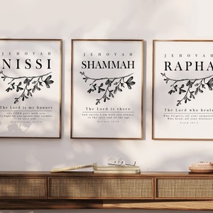 Hebreeuwse namen van God kunst aan de muur: minimalistisch bijbelvers (digitale download)