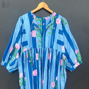 Floral Block Print Kyra Midi Dress Mini Dress For Women Summer Dress Perfect Gift For Your Loved Ones Gift for her Gift for Mom Long Dresses