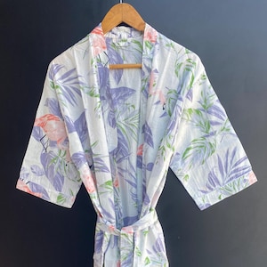 Roupão de algodão tamanho longo camisola artesanal kimno pijamas turco roupão de dormir roupão de dormir bohemain hippie vestido