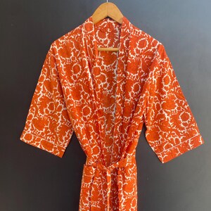 Beautiful Cotton Kimono Dress, Bath Robe Kimono, hand Block Printed Cotton Kimono, Shower Robe, Cotton Kimono Robe, Dressing Gown, Robes