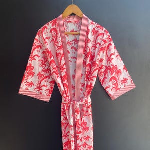 Beautiful Cotton Kimono Dress, Bath Robe Kimono, hand Block Printed Cotton Kimono, Shower Robe, Cotton Kimono Robe, Dressing Gown, Robes