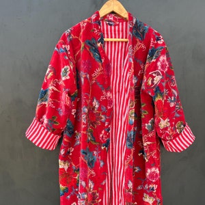 Velvet Kimono Robes, Morning Tea Velvet Coat, Bridesmaid Robe, Women Wear Cotton Velvet robe, Velvet Jacket, Bridal Robe