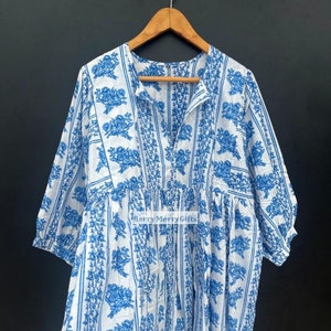 Floral Block Print Kyra Midi Dress Mini Dress For Women Summer Dress Perfect Gift For Your Loved Ones Gift for her Gift for Mom