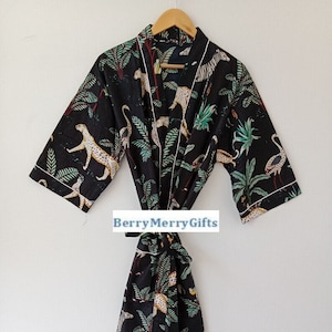 Beautiful Cotton Kimono Dress, Bath Robe Kimono, hand Block Printed Cotton Kimono, Shower Robe, Cotton Kimono Robe, Dressing Gown, Robes
