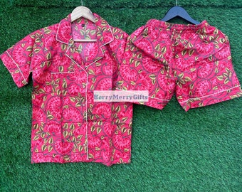 Floral Bridesmaid Pajama Set: Handmade Pure Cotton PJs