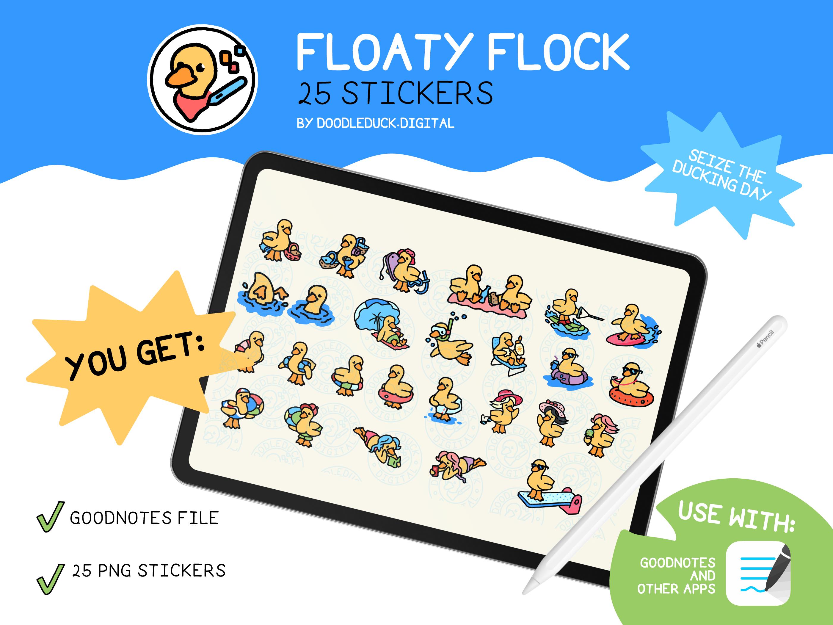 Floaty Flock Digital Stickers for Everyday Planning | Individual Pngs ...