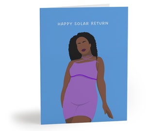 Cartes de retour Happy Solar en bleu koi (paquet de 8)
