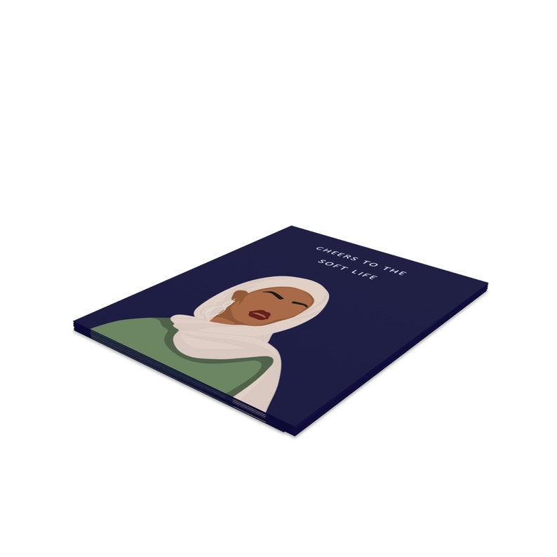 Soft Life Cards in Navy 8 pack image 2