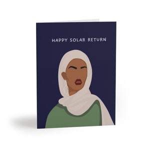 Happy Solar Return Cards in Navy 8 pack image 1