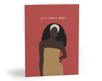 Let's Party Baby Cards in Burnt Rouge (8 pcs)