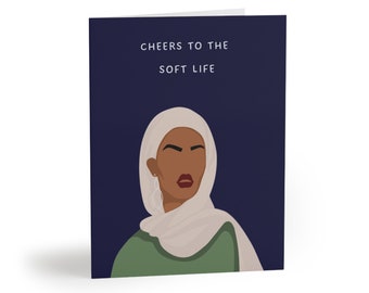 Soft Life Cards in Navy (8 pack)