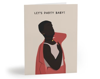 Let's Party Baby Cards in Crème (8 pcs)