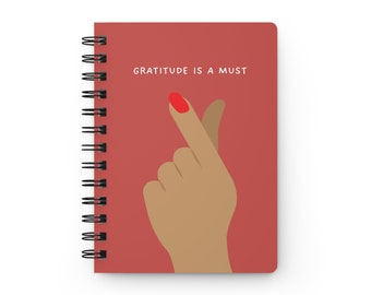 Finger Heart with Gratitude Journal in Burnt Rouge