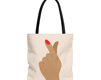 Finger Heart Tote in Crème