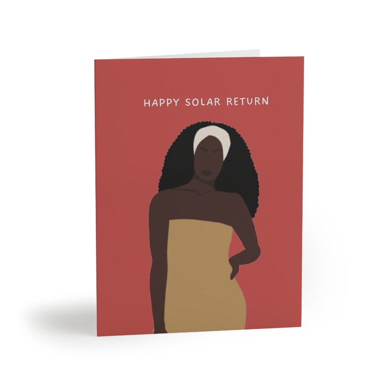 Happy Solar Return Cards in Burnt Rouge 8 pack image 1