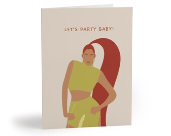 Let's Party Baby Cards in Crème (8 pcs)