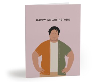 Cartes de visite Happy Solar en rose poudré (paquet de 8)