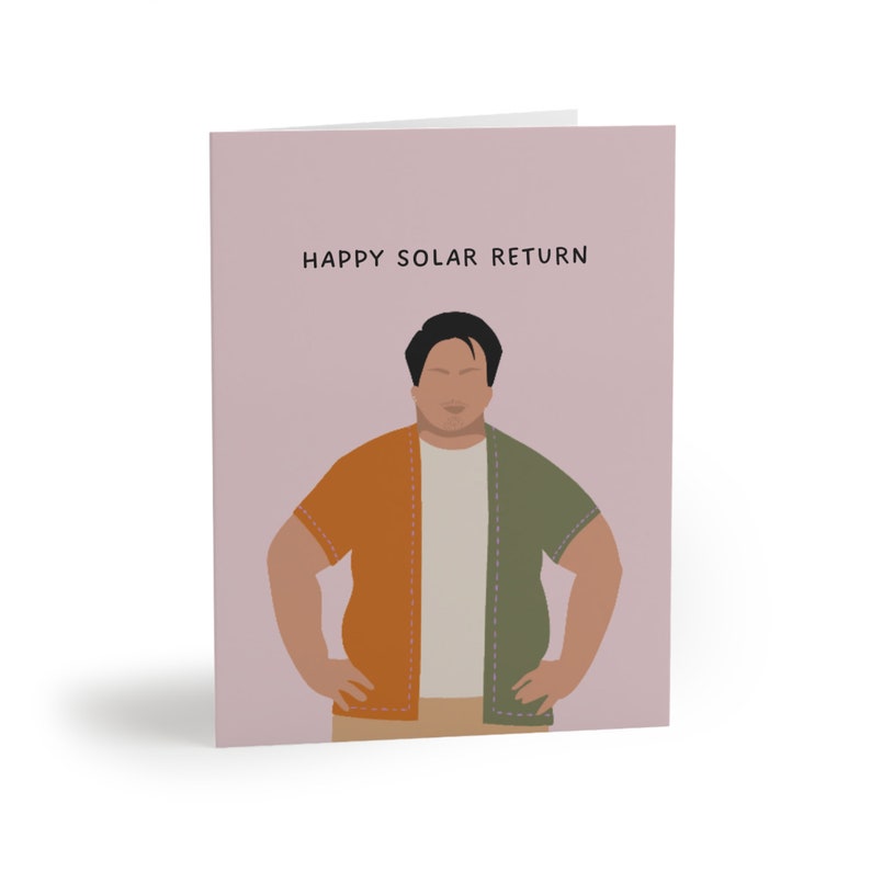 Happy Solar Return Cards in Dusty Pink 8 pack image 1