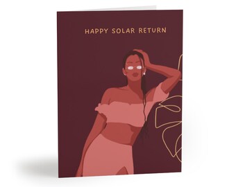 Happy Solar Return Cards in Ruby (8 pack)