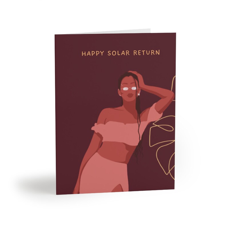 Happy Solar Return Cards in Ruby 8 pack image 1